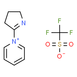 ChemSpider 2D Image | 1-(3,4-Dihydro-2H-pyrrol-5-yl)pyridinium trifluoromethanesulfonate | C10H11F3N2O3S
