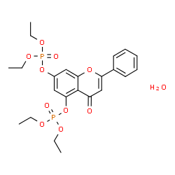 ChemSpider 2D Image | Tetraethyl 4-oxo-2-phenyl-4H-chromene-5,7-diyl bis(phosphate) hydrate (1:1) | C23H30O11P2