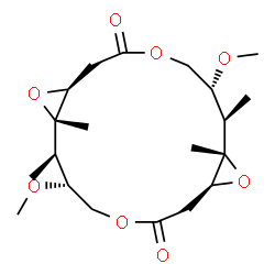 ChemSpider 2D Image | (1S,6R,7R,8S,10S,15R,16R,17S)-6,15-Dimethoxy-7,8,16,17-tetramethyl-4,9,13,18-tetraoxatricyclo[15.1.0.0~8,10~]octadecane-3,12-dione | C20H32O8