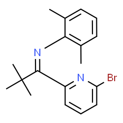 ChemSpider 2D Image | (1Z)-1-(6-Bromo-2-pyridinyl)-N-(2,6-dimethylphenyl)-2,2-dimethyl-1-propanimine | C18H21BrN2