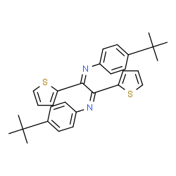 ChemSpider 2D Image | (1E,2E)-N,N'-Bis[4-(2-methyl-2-propanyl)phenyl]-1,2-di(2-thienyl)-1,2-ethanediimine | C30H32N2S2