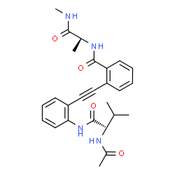 ChemSpider 2D Image | 2-({2-[(N-Acetyl-L-valyl)amino]phenyl}ethynyl)-N-[(2S)-1-(methylamino)-1-oxo-2-propanyl]benzamide | C26H30N4O4