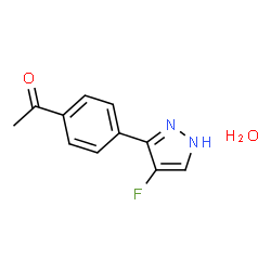 ChemSpider 2D Image | 1-[4-(4-Fluoro-1H-pyrazol-3-yl)phenyl]ethanone hydrate (1:1) | C11H11FN2O2