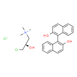 ChemSpider 2D Image | (2R)-3-Chloro-2-hydroxy-N,N,N-trimethyl-1-propanaminium chloride - 1,1'-binaphthalene-2,2'-diol (1:1:1) | C26H29Cl2NO3