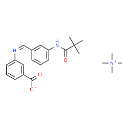 ChemSpider 2D Image | N,N,N-Trimethylmethanaminium 3-[(Z)-{3-[(2,2-dimethylpropanoyl)amino]benzylidene}amino]benzoate | C23H31N3O3