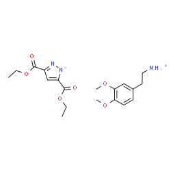 ChemSpider 2D Image | 2-(3,4-Dimethoxyphenyl)ethanaminium 3,5-bis(ethoxycarbonyl)pyrazol-1-ide | C19H27N3O6