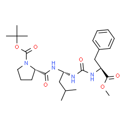 ChemSpider 2D Image | Methyl N-({(1R)-3-methyl-1-[(1-{[(2-methyl-2-propanyl)oxy]carbonyl}-L-prolyl)amino]butyl}carbamoyl)phenylalaninate | C26H40N4O6