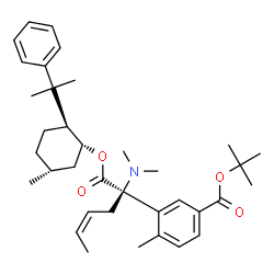 ChemSpider 2D Image | 2-Methyl-2-propanyl 3-[(2R,4Z)-2-(dimethylamino)-1-{[(1R,2S,5R)-5-methyl-2-(2-phenyl-2-propanyl)cyclohexyl]oxy}-1-oxo-4-hexen-2-yl]-4-methylbenzoate | C36H51NO4
