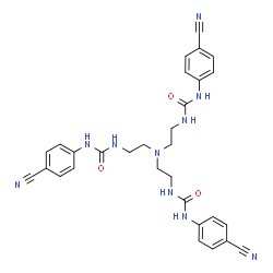 ChemSpider 2D Image | 1,1',1''-(Nitrilotri-2,1-ethanediyl)tris[3-(4-cyanophenyl)urea] | C30H30N10O3