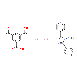 ChemSpider 2D Image | 1,3,5-Benzenetricarboxylic acid - 3,5-di(4-pyridinyl)-4H-1,2,4-triazol-4-amine hydrate (1:1:2) | C21H20N6O8