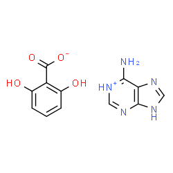 ChemSpider 2D Image | 6-Amino-3H-purin-1-ium 2,6-dihydroxybenzoate | C12H11N5O4
