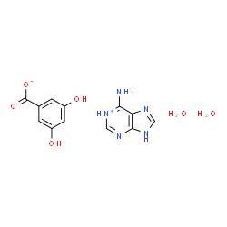 ChemSpider 2D Image | 6-Amino-3H-purin-1-ium 3,5-dihydroxybenzoate hydrate (1:1:2) | C12H15N5O6