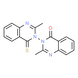 ChemSpider 2D Image | 2,2'-Dimethyl-4'-thioxo-4H,4'H-3,3'-biquinazolin-4-one | C18H14N4OS