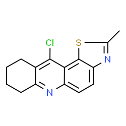 ChemSpider 2D Image | 11-Chloro-2-methyl-7,8,9,10-tetrahydro[1,3]thiazolo[5,4-a]acridine | C15H13ClN2S