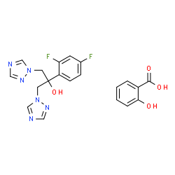 ChemSpider 2D Image | 2-Hydroxybenzoic acid - 2-(2,4-difluorophenyl)-1,3-di(1H-1,2,4-triazol-1-yl)-2-propanol (1:1) | C20H18F2N6O4