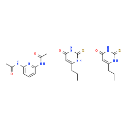 ChemSpider 2D Image | N,N'-2,6-Pyridinediyldiacetamide - 6-propyl-2-thioxo-2,3-dihydro-4(1H)-pyrimidinone (1:2) | C23H31N7O4S2