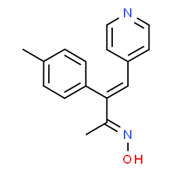 ChemSpider 2D Image | (2E,3E)-N-Hydroxy-3-(4-methylphenyl)-4-(4-pyridinyl)-3-buten-2-imine | C16H16N2O