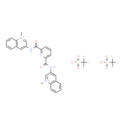 ChemSpider 2D Image | 3,3'-[2,6-Pyridinediylbis(carbonylimino)]bis(1-methylquinolinium) bis(trifluoromethanesulfonate) | C29H23F6N5O8S2