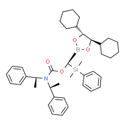 ChemSpider 2D Image | (R)-[(4R,5R)-4,5-Dicyclohexyl-1,3,2-dioxaborolan-2-yl][dimethyl(phenyl)silyl]methyl bis[(1S)-1-phenylethyl]carbamate | C40H54BNO4Si