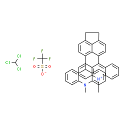 ChemSpider 2D Image | 10-Methyl-9-[6-(10-methyl-9,10-dihydro-9-acridinyl)-1,2-dihydro-5-acenaphthylenyl]acridinium trifluoromethanesulfonate - chloroform (1:1:1) | C42H32Cl3F3N2O3S