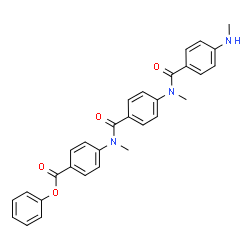 ChemSpider 2D Image | Phenyl 4-[methyl(4-{methyl[4-(methylamino)benzoyl]amino}benzoyl)amino]benzoate | C30H27N3O4