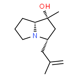 ChemSpider 2D Image | (1R,3S,7aR)-1-Methyl-3-(2-methyl-2-propen-1-yl)hexahydro-1H-pyrrolizin-1-ol | C12H21NO