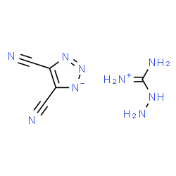 ChemSpider 2D Image | Hydrazino(imino)methanaminium 4,5-dicyano-1,2,3-triazol-1-ide | C5H7N9