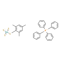 ChemSpider 2D Image | Tetraphenylphosphonium sulfido(dithioxo)(2,4,6-trimethylbenzenethiolato)molybdate(1-) | C33H31MoPS4
