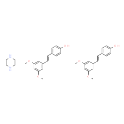 ChemSpider 2D Image | 4-[(E)-2-(3,5-Dimethoxyphenyl)vinyl]phenol - piperazine (2:1) | C36H42N2O6