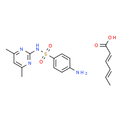 ChemSpider 2D Image | (2E,4E)-2,4-Hexadienoic acid - 4-amino-N-(4,6-dimethyl-2-pyrimidinyl)benzenesulfonamide (1:1) | C18H22N4O4S