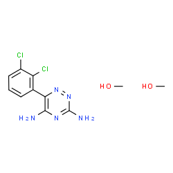 ChemSpider 2D Image | Methanol - 6-(2,3-dichlorophenyl)-1,2,4-triazine-3,5-diamine (2:1) | C11H15Cl2N5O2