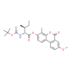 ChemSpider 2D Image | 8-Methoxy-4-methyl-6-oxo-6H-benzo[c]chromen-3-yl N-{[(2-methyl-2-propanyl)oxy]carbonyl}-D-alloisoleucinate | C26H31NO7