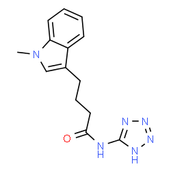 ChemSpider 2D Image | 4-(1-Methyl-1H-indol-3-yl)-N-(1H-tetrazol-5-yl)butanamide | C14H16N6O