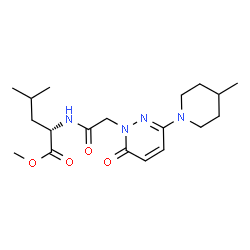 ChemSpider 2D Image | Methyl N-{[3-(4-methyl-1-piperidinyl)-6-oxo-1(6H)-pyridazinyl]acetyl}-L-leucinate | C19H30N4O4