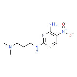 ChemSpider 2D Image | N~2~-[3-(Dimethylamino)propyl]-5-nitro-2,4-pyrimidinediamine | C9H16N6O2