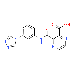 ChemSpider 2D Image | 3-{[3-(4H-1,2,4-Triazol-4-yl)phenyl]carbamoyl}-2-pyrazinecarboxylic acid | C14H10N6O3