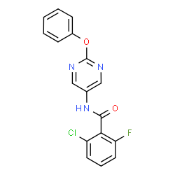 ChemSpider 2D Image | 2-Chloro-6-fluoro-N-(2-phenoxy-5-pyrimidinyl)benzamide | C17H11ClFN3O2
