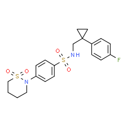 ChemSpider 2D Image | 4-(1,1-Dioxido-1,2-thiazinan-2-yl)-N-{[1-(4-fluorophenyl)cyclopropyl]methyl}benzenesulfonamide | C20H23FN2O4S2