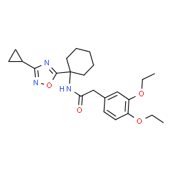 ChemSpider 2D Image | N-[1-(3-Cyclopropyl-1,2,4-oxadiazol-5-yl)cyclohexyl]-2-(3,4-diethoxyphenyl)acetamide | C23H31N3O4