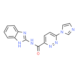 ChemSpider 2D Image | N-(1H-Benzimidazol-2-yl)-6-(1H-imidazol-1-yl)-3-pyridazinecarboxamide | C15H11N7O