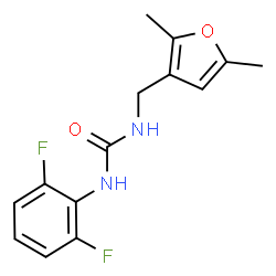 ChemSpider 2D Image | 1-(2,6-Difluorophenyl)-3-[(2,5-dimethyl-3-furyl)methyl]urea | C14H14F2N2O2