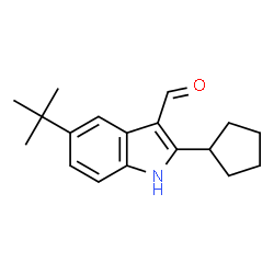 ChemSpider 2D Image | 5-(tert-butyl)-2-cyclopentyl-1H-indole-3-carbaldehyde | C18H23NO