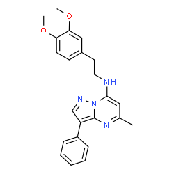 ChemSpider 2D Image | N-[2-(3,4-Dimethoxyphenyl)ethyl]-5-methyl-3-phenylpyrazolo[1,5-a]pyrimidin-7-amine | C23H24N4O2