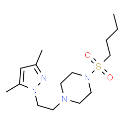 ChemSpider 2D Image | 1-(Butylsulfonyl)-4-[2-(3,5-dimethyl-1H-pyrazol-1-yl)ethyl]piperazine | C15H28N4O2S