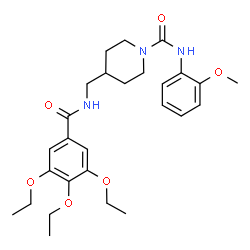ChemSpider 2D Image | N-(2-Methoxyphenyl)-4-{[(3,4,5-triethoxybenzoyl)amino]methyl}-1-piperidinecarboxamide | C27H37N3O6