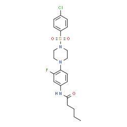 ChemSpider 2D Image | N-(4-{4-[(4-Chlorophenyl)sulfonyl]-1-piperazinyl}-3-fluorophenyl)pentanamide | C21H25ClFN3O3S