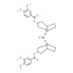 ChemSpider 2D Image | Carbonylbis(8-azabicyclo[3.2.1]octane-8,3-diyl) bis(3,4-dimethoxybenzoate) | C33H40N2O9