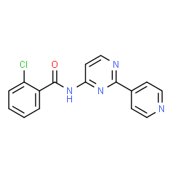 ChemSpider 2D Image | 2-Chloro-N-[2-(4-pyridinyl)-4-pyrimidinyl]benzamide | C16H11ClN4O
