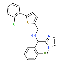 ChemSpider 2D Image | N-{[5-(2-Chlorophenyl)-2-thienyl]methyl}-1-(2-fluorophenyl)-1-(1-methyl-1H-imidazol-2-yl)methanamine | C22H19ClFN3S