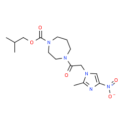 ChemSpider 2D Image | Isobutyl 4-[(2-methyl-4-nitro-1H-imidazol-1-yl)acetyl]-1,4-diazepane-1-carboxylate | C16H25N5O5